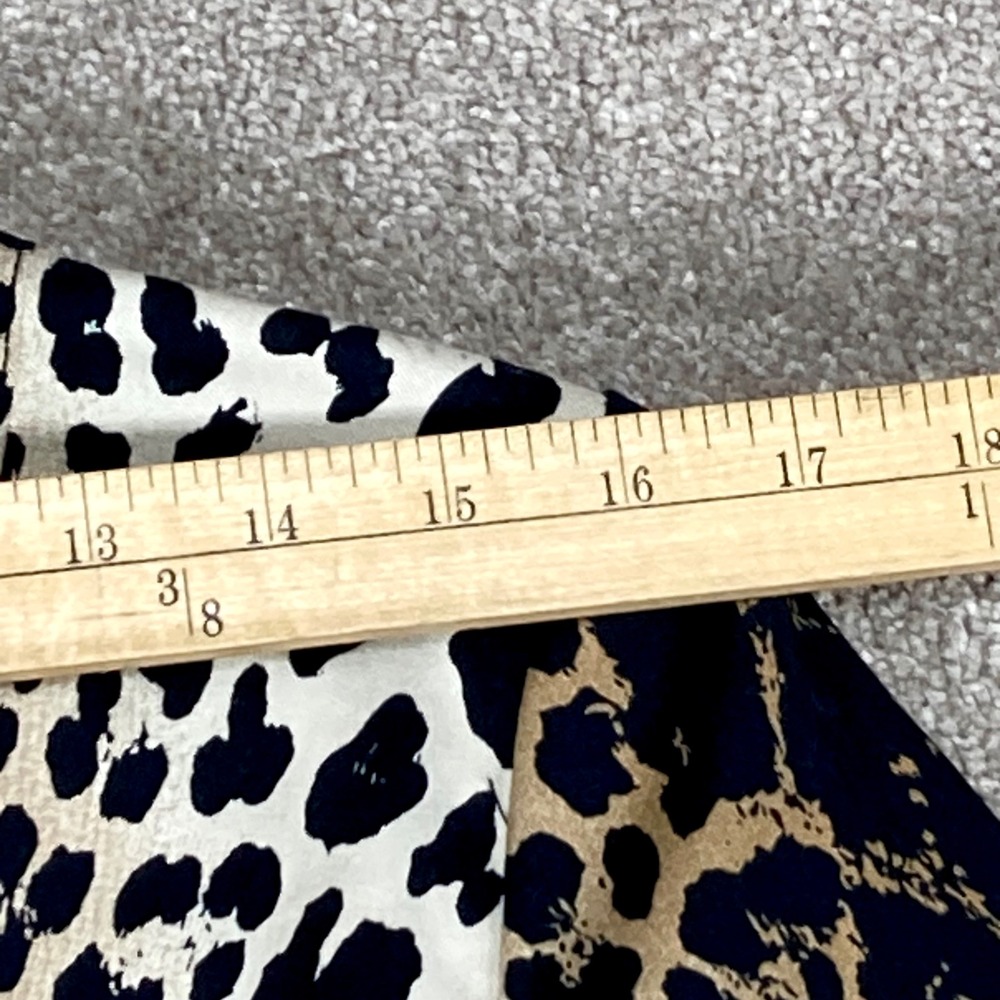 Peck & Peck Leopard Print Blazer Women Sz 10 Tan Black Ruffle Trim Edgy Mob Wife - Picture 12 of 15